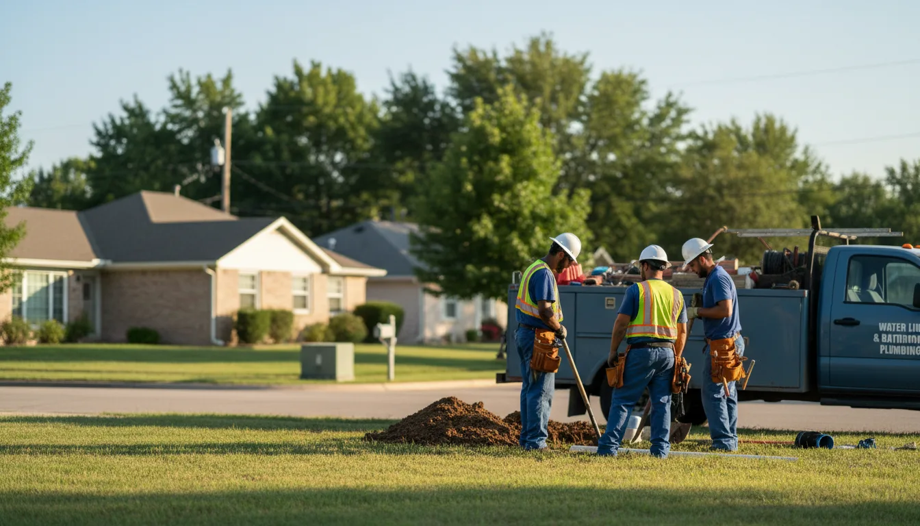 Residential water line and bathroom plumbing service in Aurora, IA